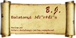 Balatonyi Járfás névjegykártya